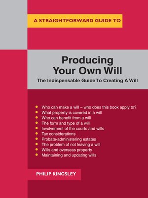 cover image of A Straightforward Guide to Producing Your Own Will